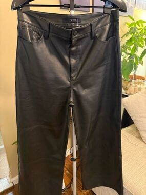 Joe's Jeans Black Faux Leather Straight-Leg Trousers